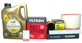 3-filtry-filtron-olej-total-5w30-ll-audi-a6-c7-2-0-tdi-150-190-2013-2018