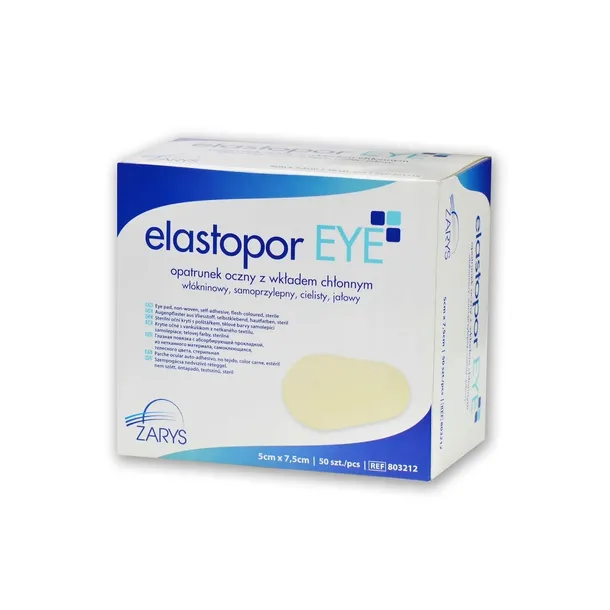 Opatrunek oczny ZARYS Elastopor Eye 9,5 cm x 6,5 cm 50 szt.
