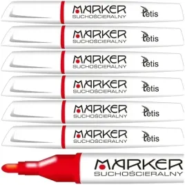 marker-suchoscieralny-do-bialych-tablic-3mm-czerwony-stozkowy-tetis-6-szt