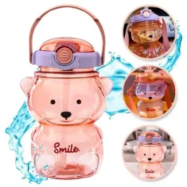 ecarla-bidon-dzieciecy-ze-slomka-1000ml-w-ksztalcie-misia-fiolet-bd26