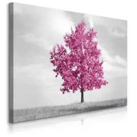 obraz-do-sypialni-salonu-rozowe-drzewo-krajobraz-natura-abstrakcja-90x60