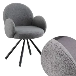 krzeslo-loft-ciemne-szare-czarny-stelaz-boucle-baranek-fotel-obrotowy