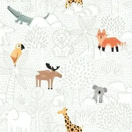 tapeta-dziecieca-zwierzatka-safari-animals