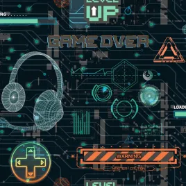 tapeta-papierowa-nowoczesna-mlodziezowa-game-over-napisy-ugepa