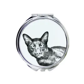 hawana-brazowa-lusterko-kieszonkowe-z-kotem-personalizowane-lusterko-do