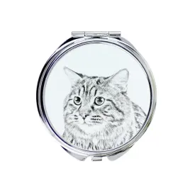 kurylski-bobtail-dlugowlosy-lusterko-kieszonkowe-z-kotem-personalizowane
