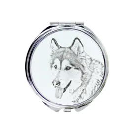alaskan-malamute-lusterko-kieszonkowe-z-psem-personalizowane-lusterko-do