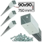 4-x-kotwa-wbijana-90x90-dl-750-mm-ocynk-podstawa-slupa-wkret-do-montazu