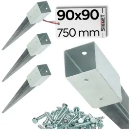 4-x-kotwa-wbijana-90x90-dl-750-mm-ocynk-podstawa-slupa-wkret-do-montazu