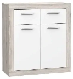 waska-komoda-baccio-bcck221-polka-dwie-szuflady-dab-bialy-forte