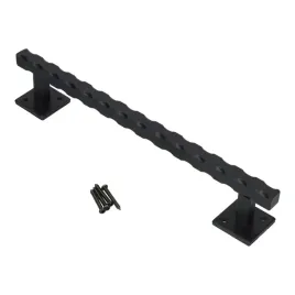 antaba-drzwiowa-305-mm-krotki-szyld-ozdobny-stalowy-kuty-pochwyt-czarny