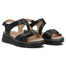 damskie-sandaly-skorzane-na-koturnie-czarne-ds7043-25-bk-regulowane-41