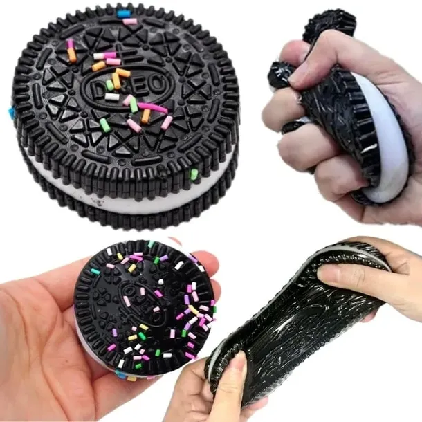 XL GNIOTEK SQUISHY CIASTKO OREO ANTYSTRESOWY ZABAWKA ANTYSTRESOWA 10CM 1SZT