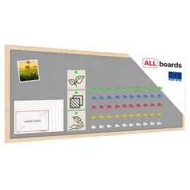 tablica-tekstylna-filcowa-100x40-cm-szara-w-ramie-drewnianej