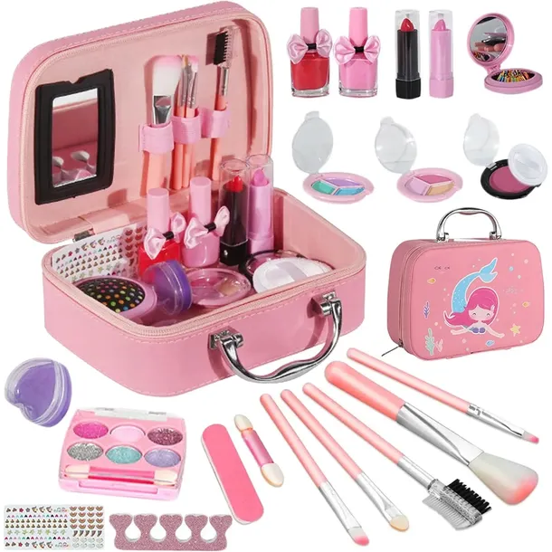 KUFEREK ZESTAW KOSMETYKI DO MAKIJAŻU PAZNOKCI MAKEUP DLA DZIECI CIENIE