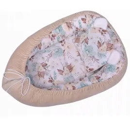 kokon-niemowlecy-velvet-gniazdko-z-poduszka-80x50-cm-bezowe-kwiaty