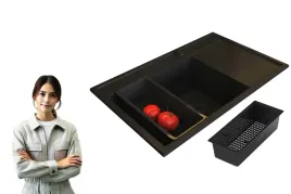 zlew-granitowy-pyramis-camea-79x50-black-edition-mat-lewy-gratis-wkladka