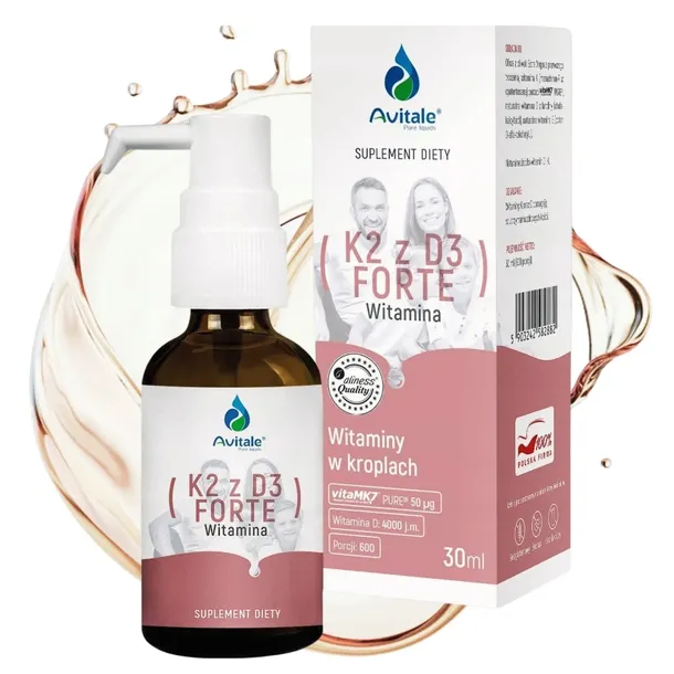 Avitale WITAMINA K2 D3 Forte W Kroplach Kompleks Witamin 30 ml 600 Porcji