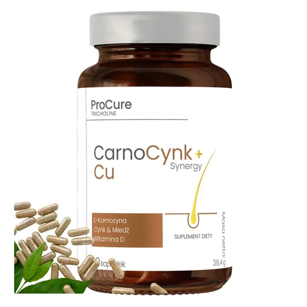 CarnoCynk+ Cu Cynk Miedź ProCure Tricholine Suplement Trychologiczny 90kaps