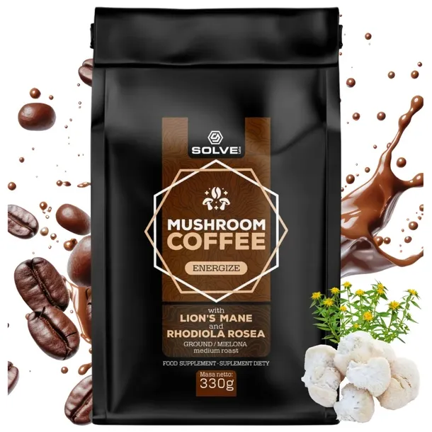 SOLVE LABS Mushroom Coffee 330g Chaga + Ashwagandha Kawa Grzybowa