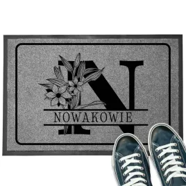 wycieraczka-monochrom-motyw-roslinny-z-twoim-nazwiskiem-unikalny-design-wz
