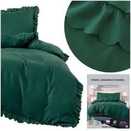 posciel-220x200-3cz-poszewki-70x80-z-falbana-jowita-jednolita-zielona