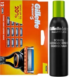 gillette-fusion-5-wklady-ostrza-nozyki-do-maszynki-12-sztuk-zel-200-ml