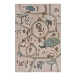 dywan-dzieciecy-160x235cmbezowe-zwierzatka-afrykanskie-safari