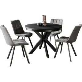 stol-rozkladany-100-176cm-kono-czarny-czarne-nogi-4-krzesla-modi