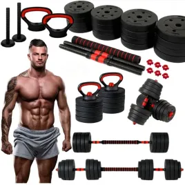 hantle-30kg-2x15kg-16x-talerz-sztanga-kettlebell-zestaw-6w1