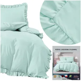 posciel-220x200-3cz-poszewki-70x80-z-falbana-jowita-jednolita-zielona
