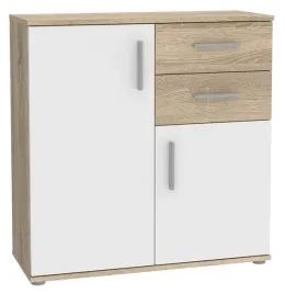 waska-komoda-z-szufladami-net106-iklk221-dab-sonoma-bialy-forte