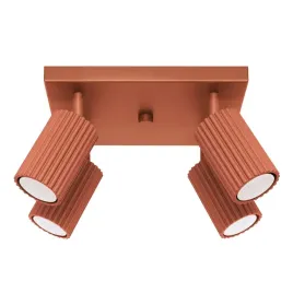 lampa-sufitowa-nowoczesna-czerwona-kwadratowa-4-reflektory-karbowane-sollux