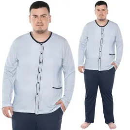 pizama-meska-cala-rozpinana-plus-size