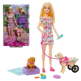 barbie-zestaw-lalka-barbie-weterynarz-2-pieski-piesek-na-wozku-akcesoria