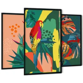 zestaw-3-obrazy-do-salonu-sypialni-sciane-tryptyk-palma-papuga-boho-tropiko