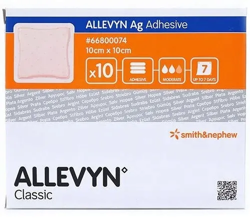 Smith Nephew ALLEVYN Ag Adhesive 10x 10cm 10szt.