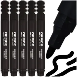 marker-permanentny-office-products-czarny-pisak-okragly-wodoodporny-5-szt