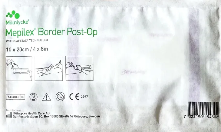 Mölnlycke - Mepilex Border Post-Op 10 x 20cm - 1szt.