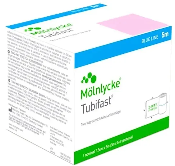 Mölnlycke - Tubifast 2-Way Stretch - bandaż rurkowy 7,5cm x 10m niebieski