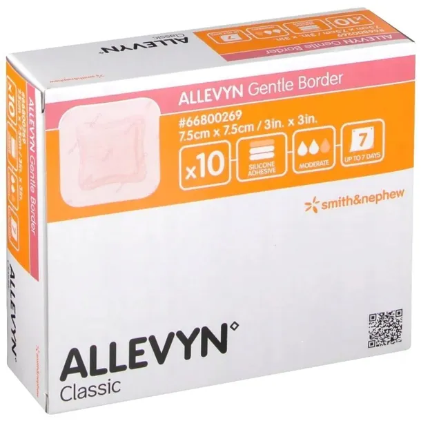 Smith Nephew ALLEVYN Gentle Border 7,5x7,5cm 10szt