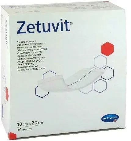 HARTMANN Zetuvit 10x20cm, 30szt. kompres niejałowy