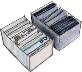 2x-organizer-na-spodnie-dzinsy-ubrania-szafa-szuflada-szary-z-przegrodami