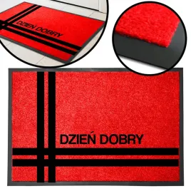 wycieraczka-wejsciowa-monochrom-czerwona-pod-drzwi-z-napisem-dzein-dobry-wz