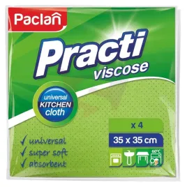 Zdjęcie produktu Ścierka wiskoza Paclan w opakowaniu 4 szt. zielony