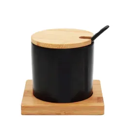 cukiernica-ceramiczna-z-lyzeczka-czarna-350-ml