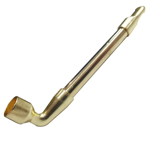 Elegancka metalowa lufka cygarniczka fifka w kolorze złotym do konopi cbd