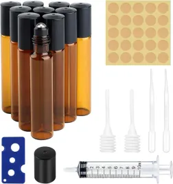12x-szklana-butelka-roll-on-wysoka-brazowa-na-olejki-eteryczne-perfumy-10ml