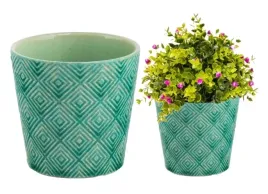 oslonka-na-kwiaty-ceramiczna-zielona-ozdobna-doniczka-135-x-13-cm