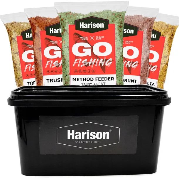 Zestaw zanęt na ryby Harison GO-FISHING MIX SMAKÓW 5kg + WIADRO 5L mix karp
